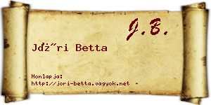 Jóri Betta névjegykártya